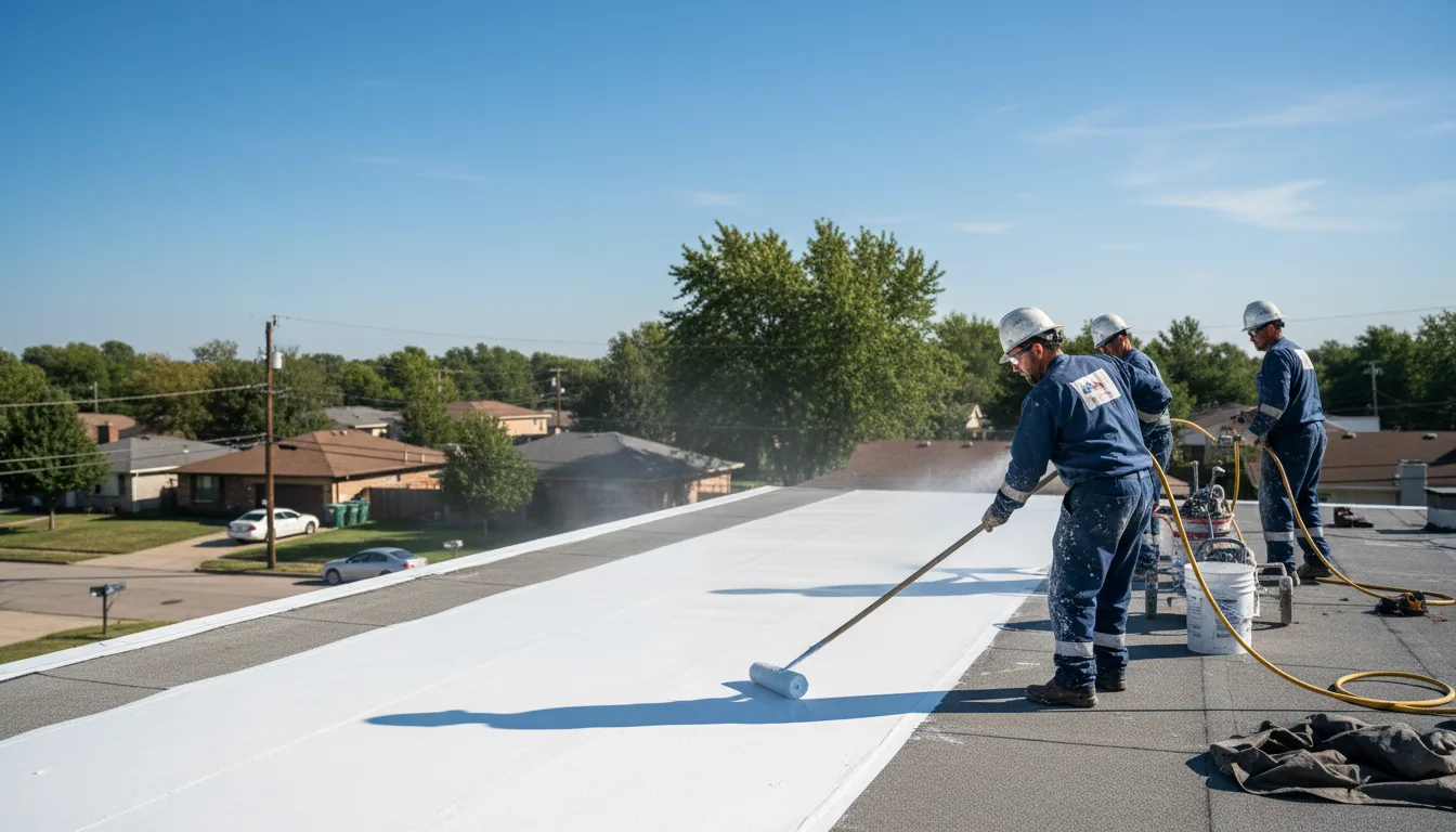 Commercial roof coating in Haworth, OK near me
